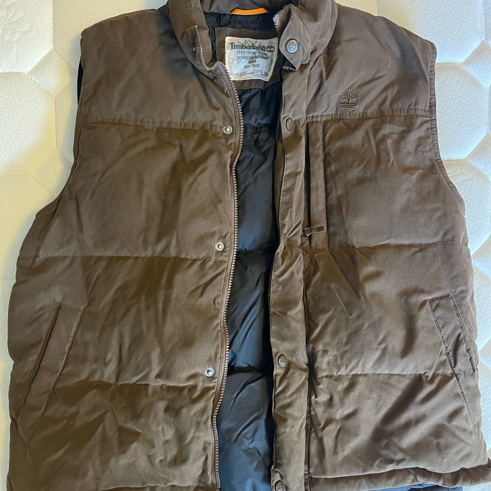 Timberland Brown Quilted Vest Insulated Outdoor Essential